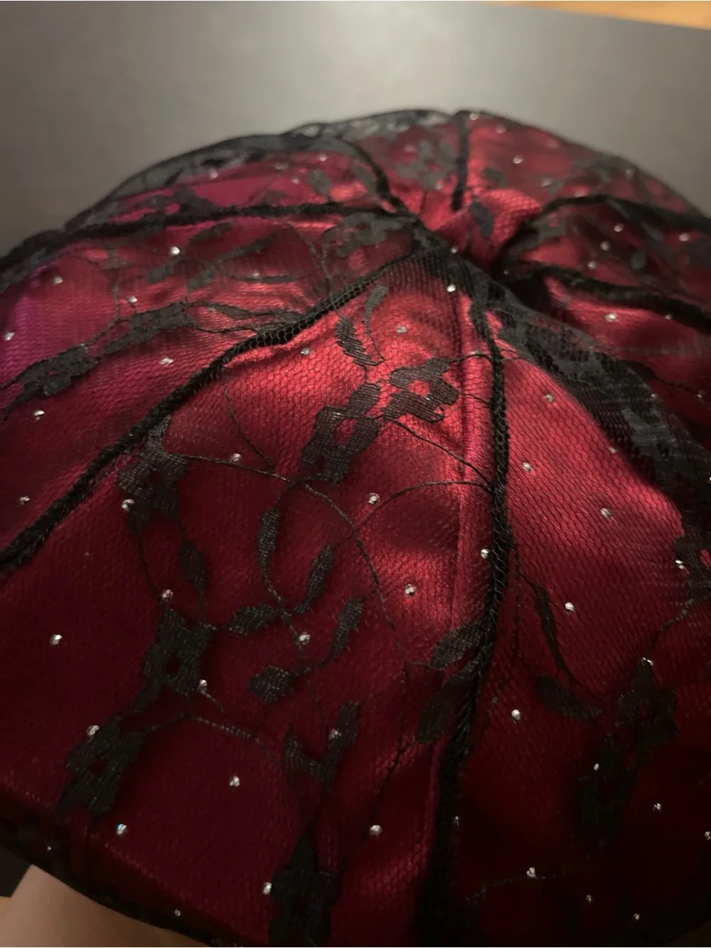 Red Lace-Overlay Beret - Women's Fashion Hat